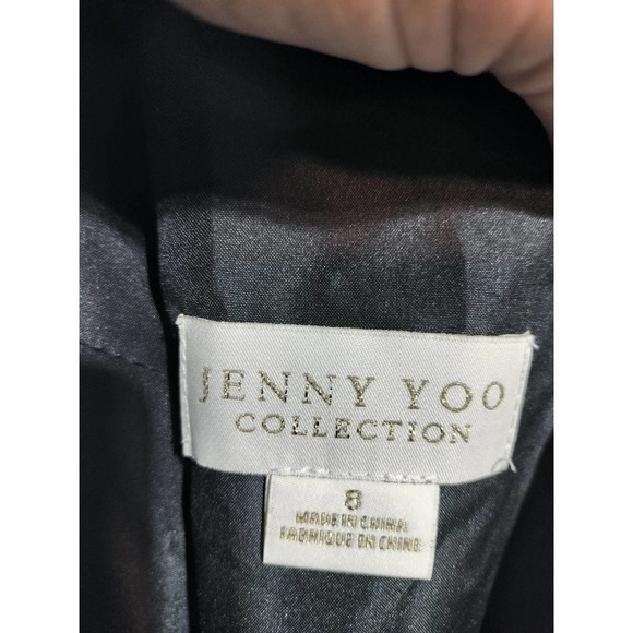 Jenny Yoo Kelli Formal Gown midi Dress Off the shoulder black chiffon size 8 - Picture 9 of 11